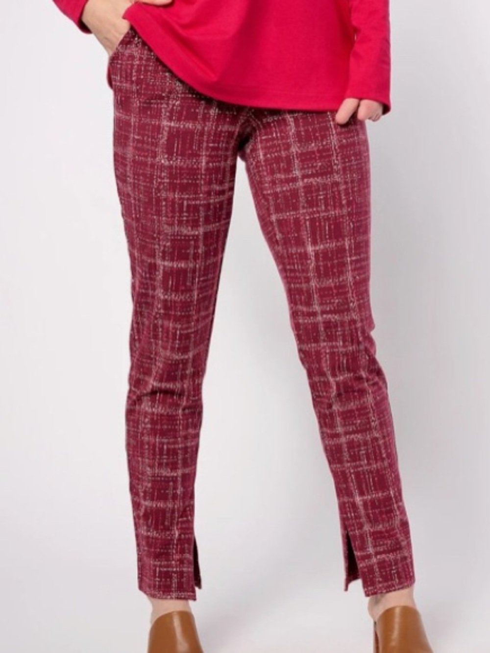 Red Plaid Knit Skirt